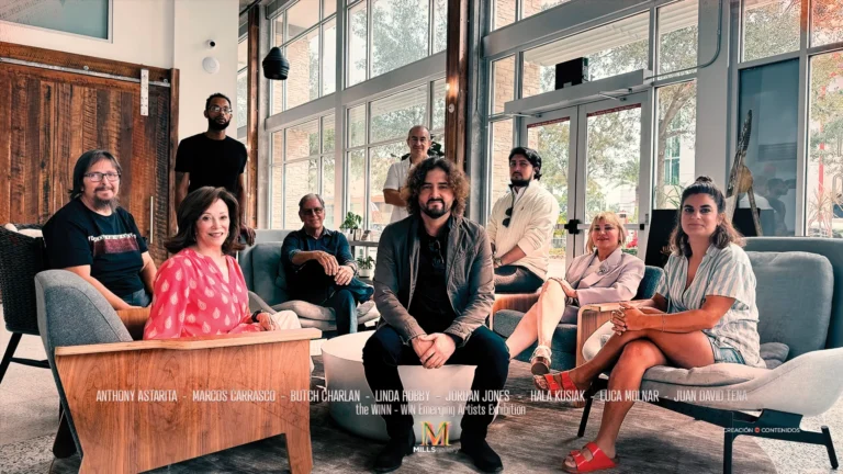 A group of seated people