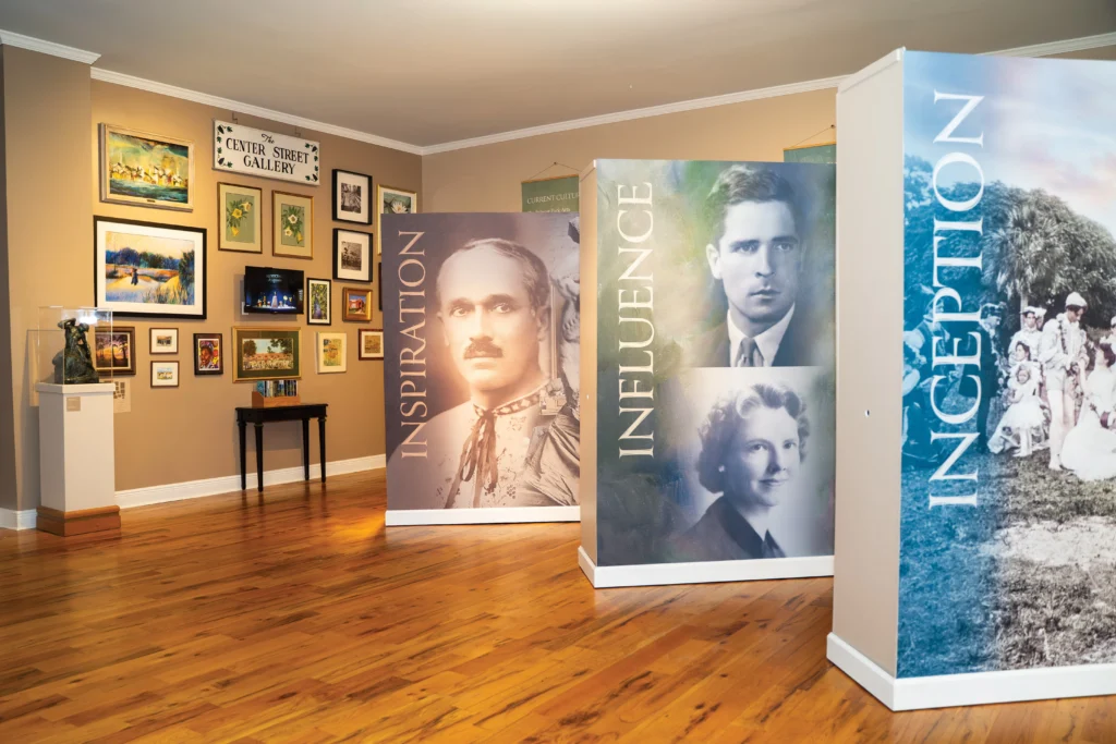 large photos and posters in a museum