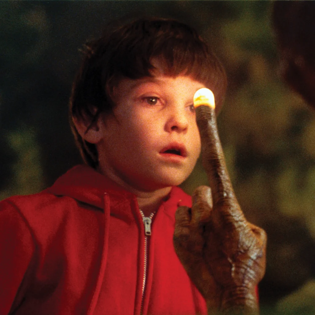 A film still from the movie E.T.