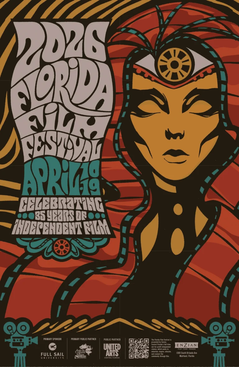 Film Festival poster with bold colors and striking lines