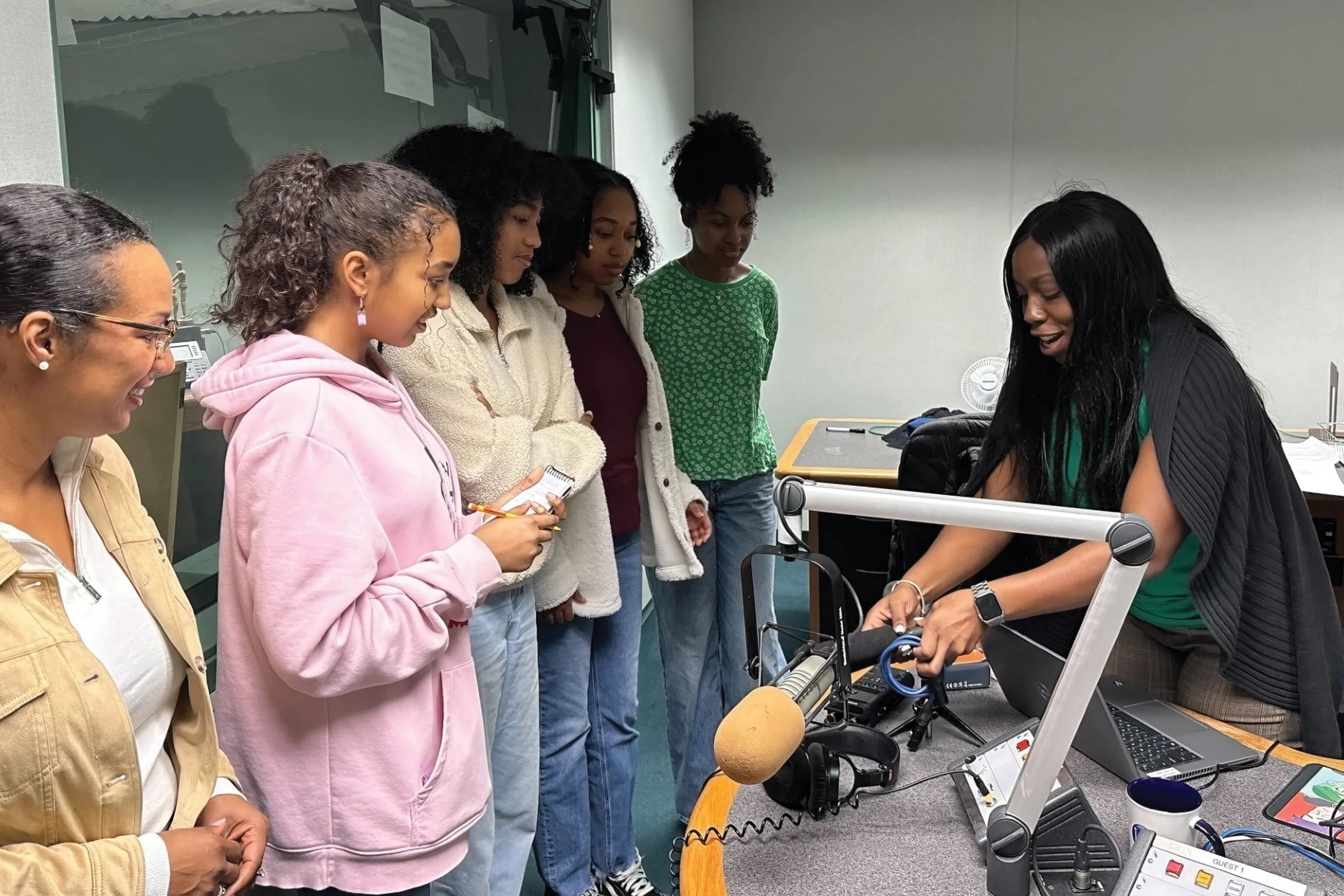Talia Blake and a group of young aspiring journalists