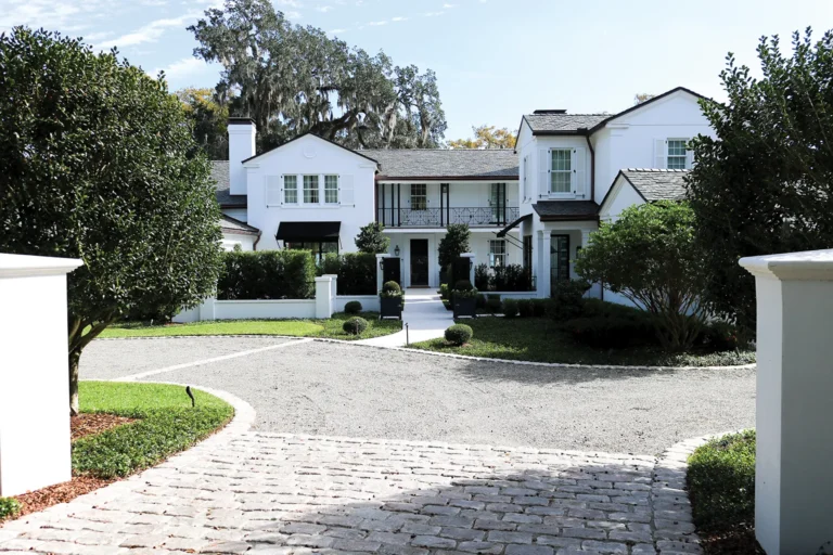 A white and black house in Winter Park, built in 1955 and designed by celebrated architect James Gamble Rogers II