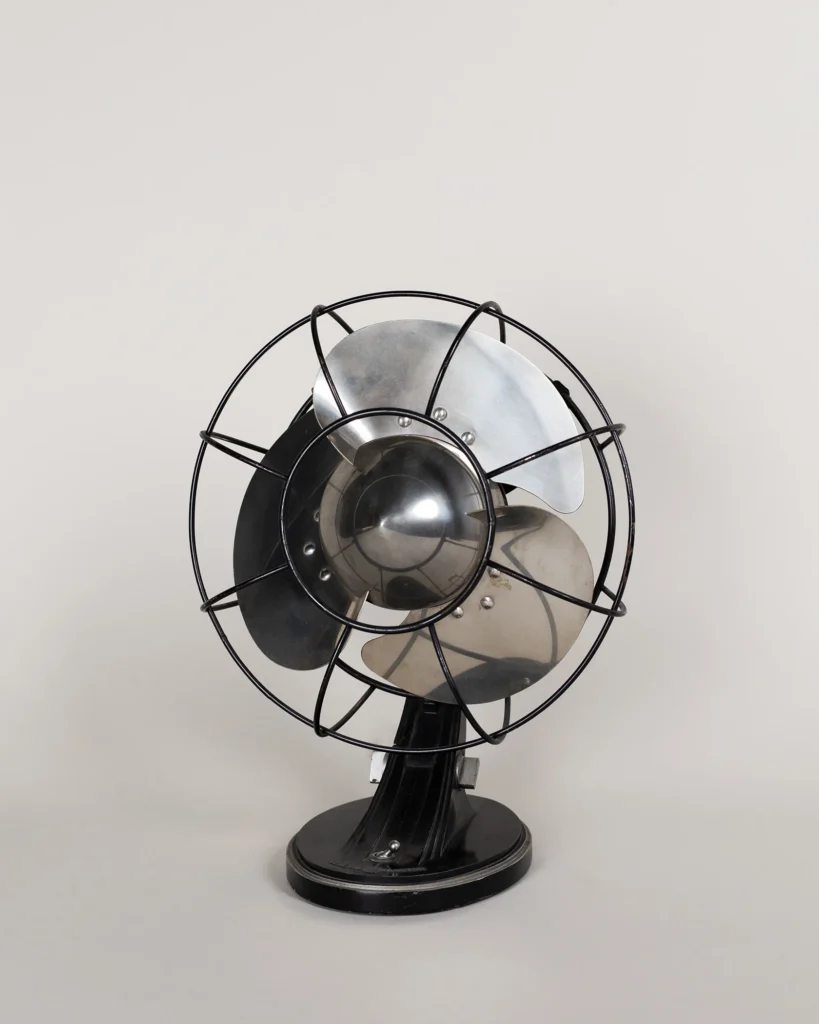 an aluminum bullet-nose fan designed by Joseph W. Gosling