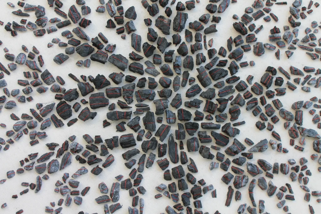 Artwork made of branching stones