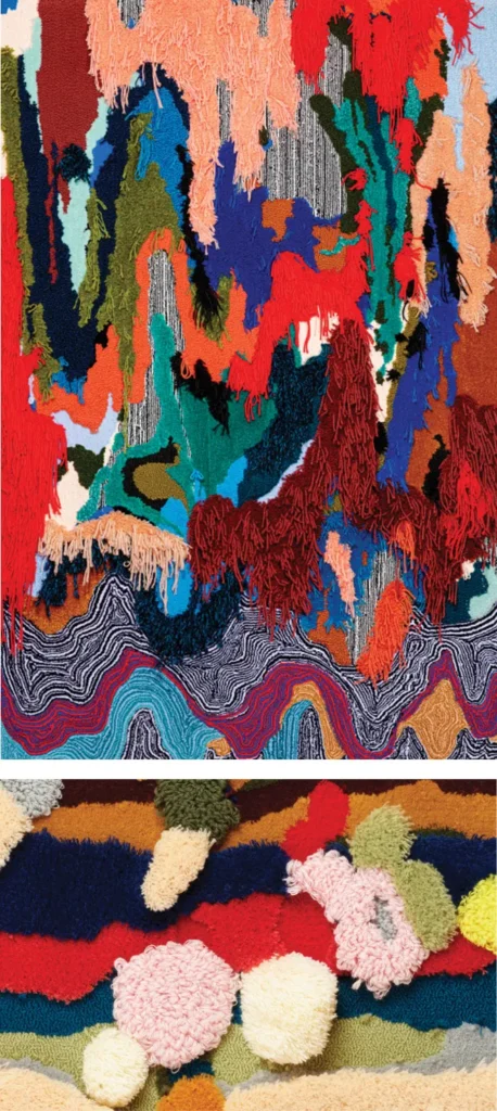 Two colorful abstract floormats